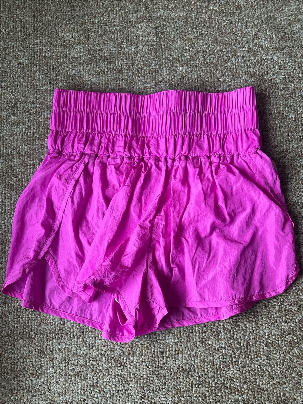 The Way Home FP Movement Bright Pink Smocked Waist Athletic Shorts